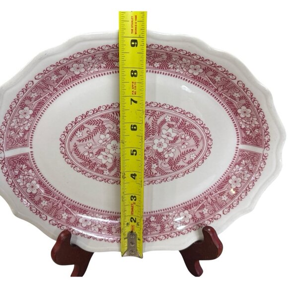 Vtg Syracuse China Restaurant Ware STRAWBERRY HILL PINK 12" Oval Serving Platter - Picture 5 of 7